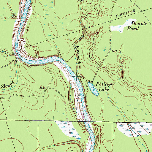 Topographic Map of Black Branch, TX
