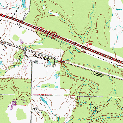 Topographic Map of Black Creek, TX