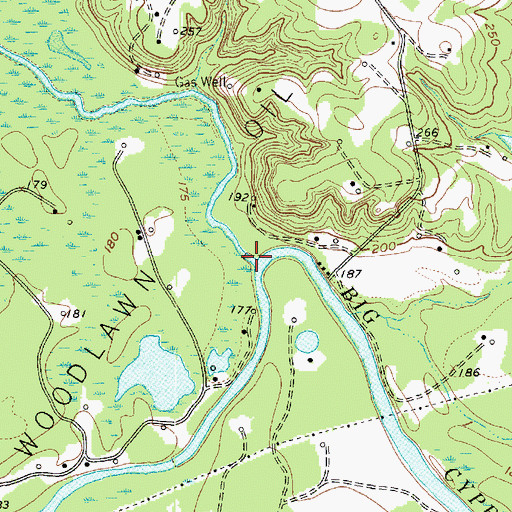 Topographic Map of Black Cypress Bayou, TX