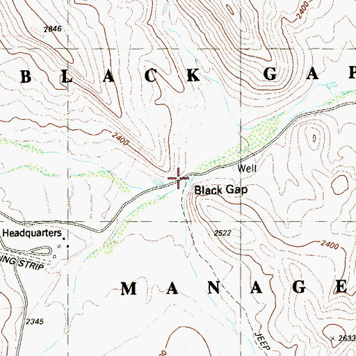 Topographic Map of Black Gap, TX