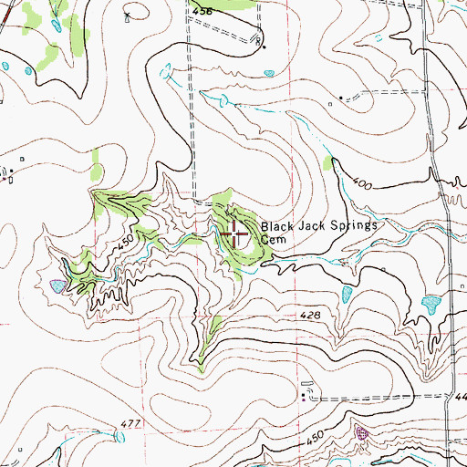 Topographic Map of Black Jack Springs Cemetery, TX