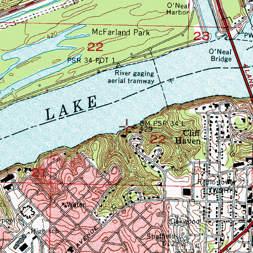 Topographic Map of York Bluffs, AL