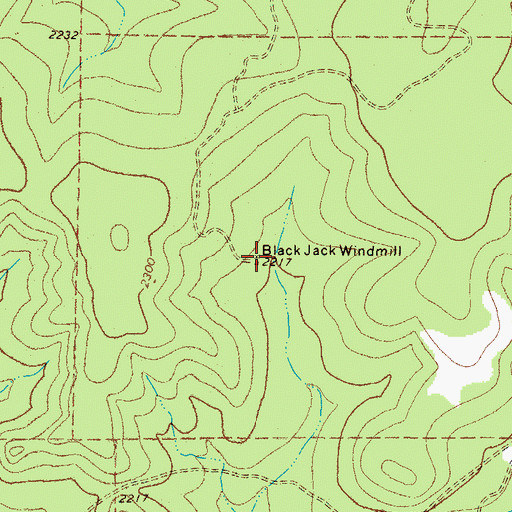 Topographic Map of Black Jack Windmill, TX