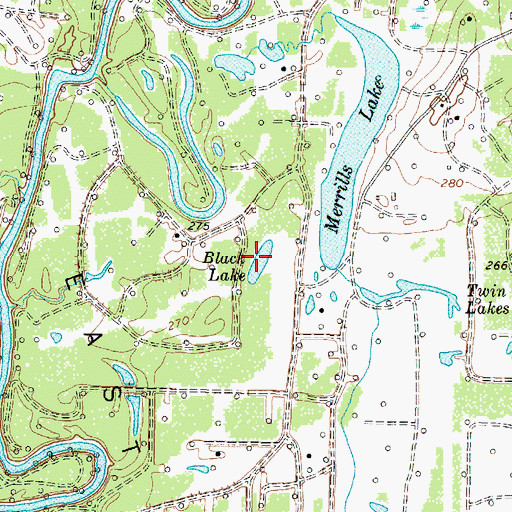 Topographic Map of Black Lake, TX