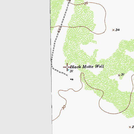 Topographic Map of Black Motte Well, TX
