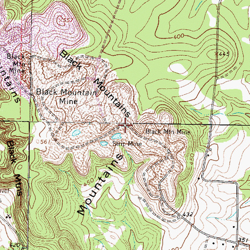 Topographic Map of Black Mountain Mine, TX