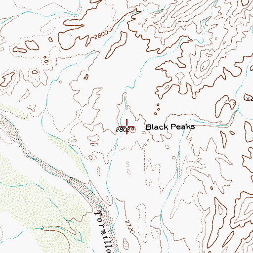 Topographic Map of Black Peaks, TX