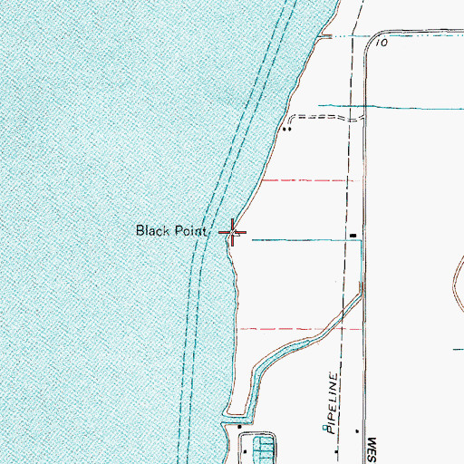 Topographic Map of Black Point, TX