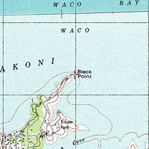 Topographic Map of Black Point, TX