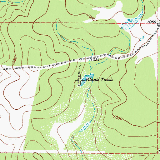 Topographic Map of Black Tank, TX