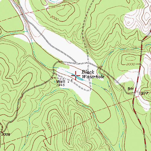 Topographic Map of Black Waterhole, TX