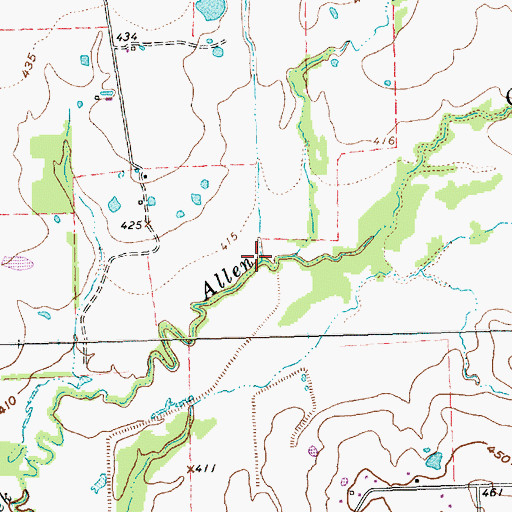 Topographic Map of Blackberry Creek, TX