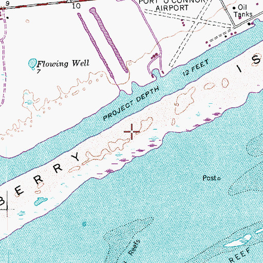 Topographic Map of Blackberry Island, TX