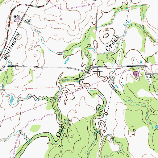 Topographic Map of Blackjack Creek, TX