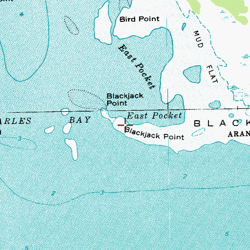 Topographic Map of Blackjack Point, TX