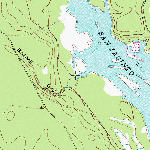 Topographic Map of Blackland Gully, TX
