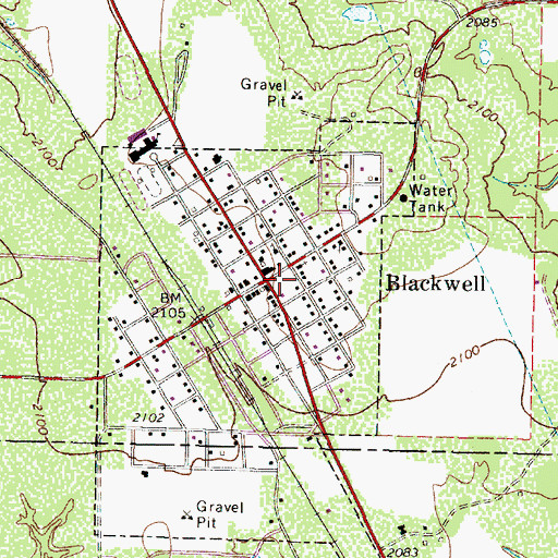 Topographic Map of Blackwell, TX