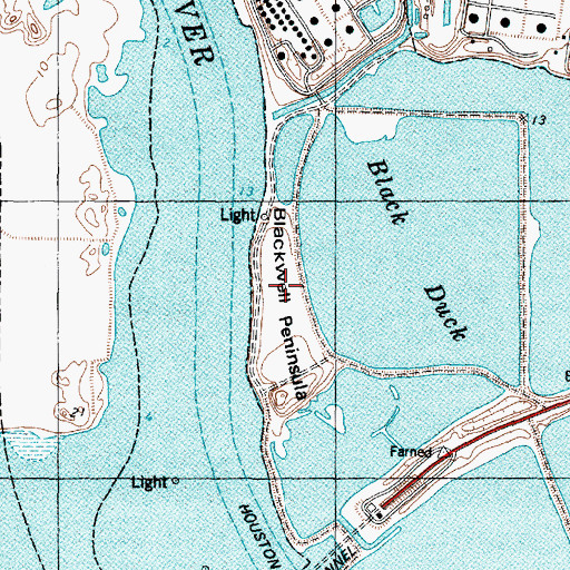 Topographic Map of Blackwell Peninsula, TX