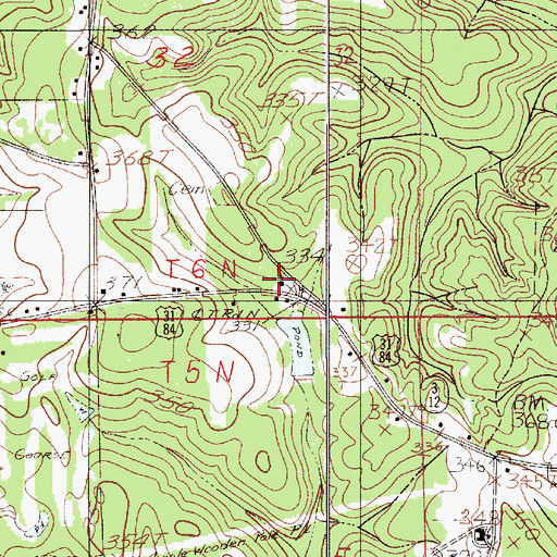 Topographic Map of Antioch Missionary Baptist Church, AL