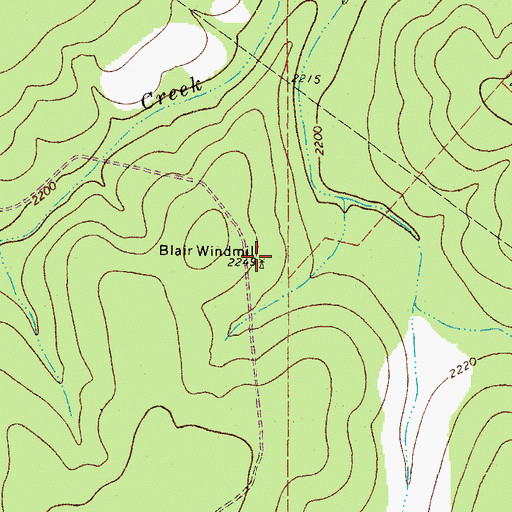Topographic Map of Blair Windmill, TX