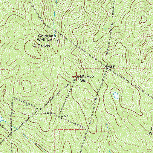 Topographic Map of Blanco Well, TX