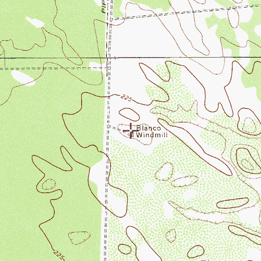 Topographic Map of Blanco Windmill, TX