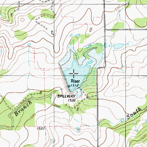 Topographic Map of Blanket Creek Watershed Number Fifteen, TX