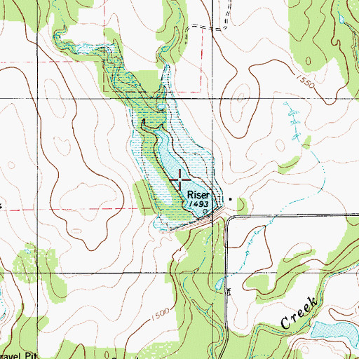 Topographic Map of Blanket Creek Watershed Reservoir Number Eighteen, TX