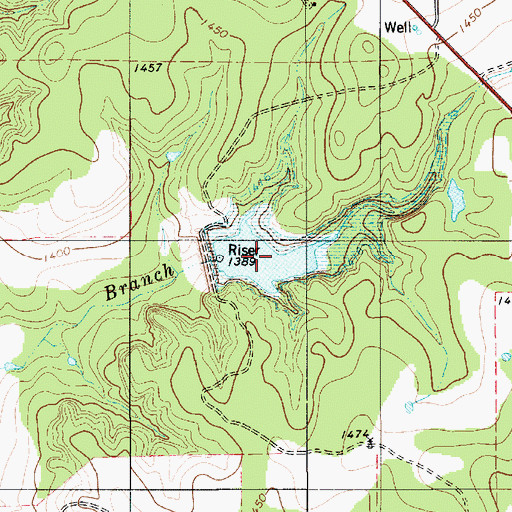 Topographic Map of Blanket Creek Watershed Reservoir Number Twenty, TX