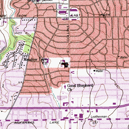 Topographic Map of Blanton School, TX