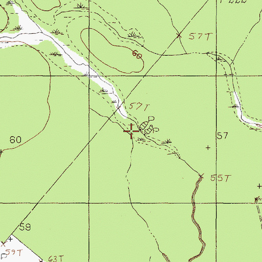 Topographic Map of Blau Gully, TX