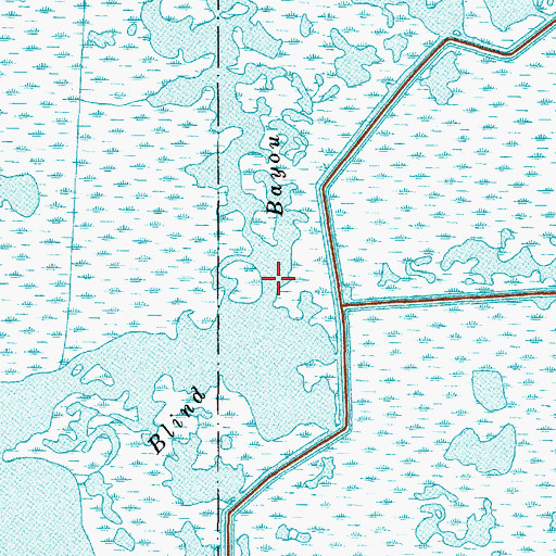 Topographic Map of Blind Bayou, TX