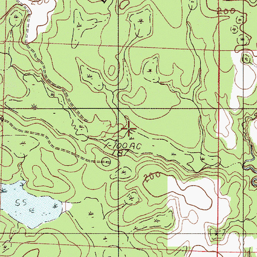 Topographic Map of Bearthick Branch, AL