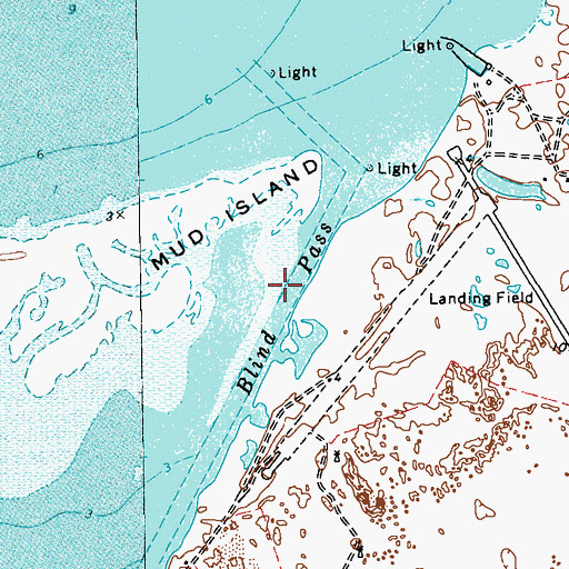 Topographic Map of Blind Pass, TX
