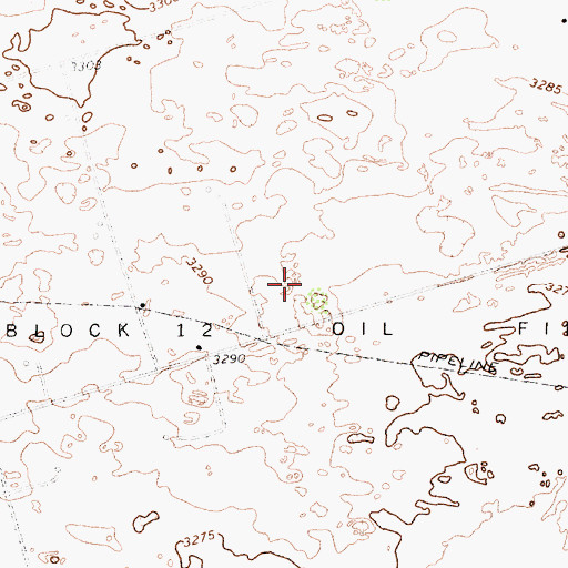 Topographic Map of Block 12 Oil Field, TX