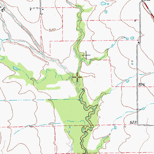 Topographic Map of Block Branch, TX