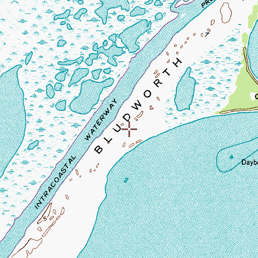 Topographic Map of Bludworth Island, TX