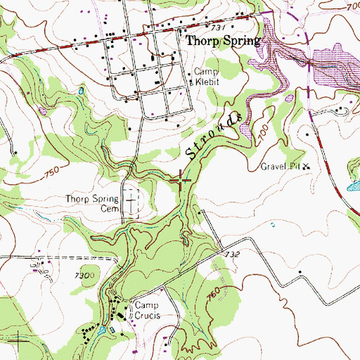 Topographic Map of Blue Branch, TX