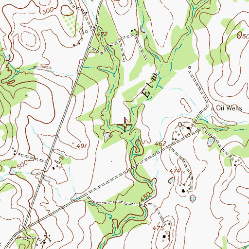 Topographic Map of Blue Creek, TX