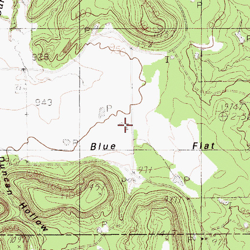 Topographic Map of Blue Flat, TX