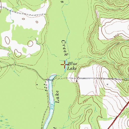 Topographic Map of Blue Lake, TX