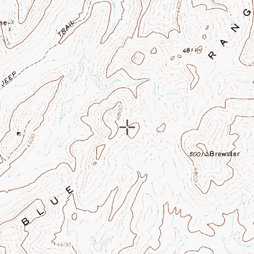 Topographic Map of Blue Range, TX