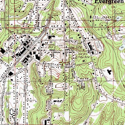Topographic Map of Bethel Baptist Church, AL