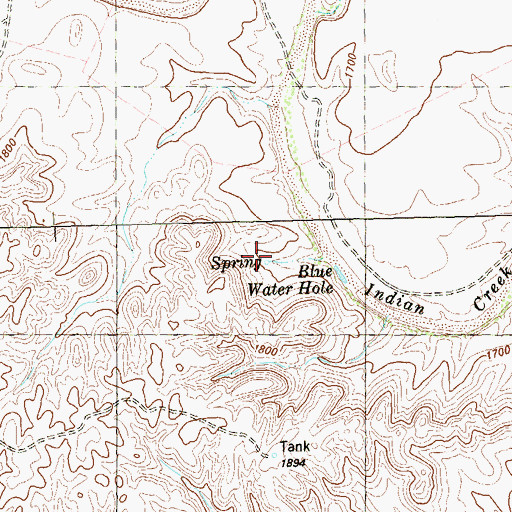 Topographic Map of Blue Water Hole Spring, TX