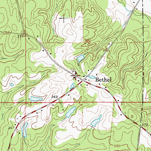 Topographic Map of Bethel West Church, AL