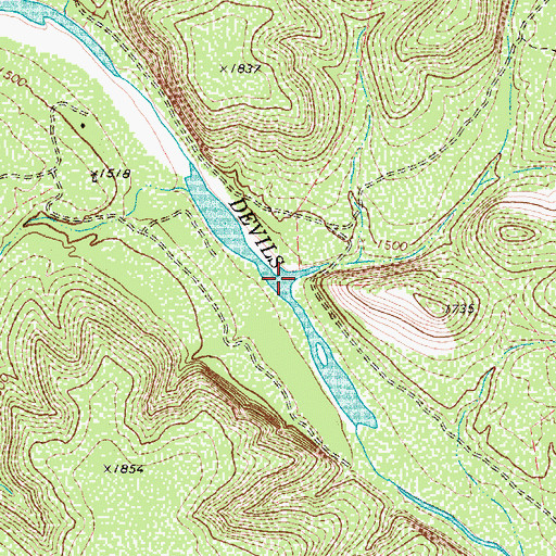 Topographic Map of Bluff Canyon, TX