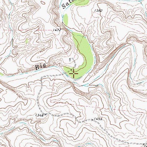 Topographic Map of Bluff Creek, TX