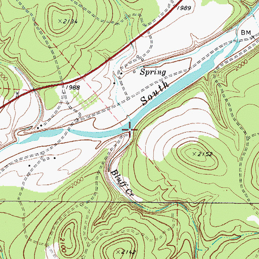 Topographic Map of Bluff Creek, TX