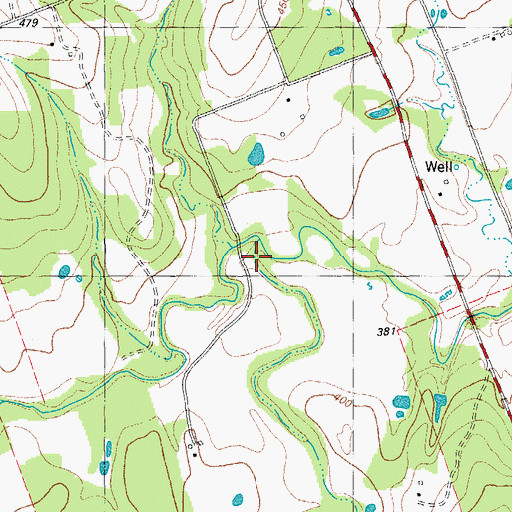 Topographic Map of Bluff Creek, TX