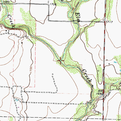 Topographic Map of Bluff Creek, TX